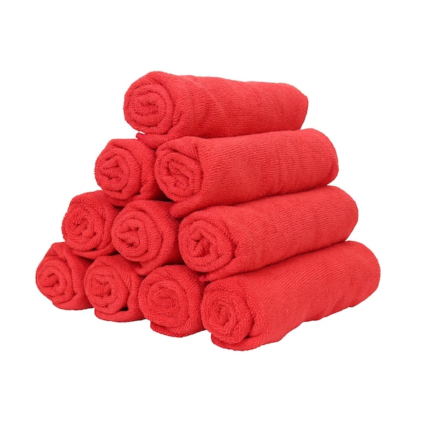Monarch SmartChoice Microfiber Hand Towel 16x27 Red (12pk) M915105R - main